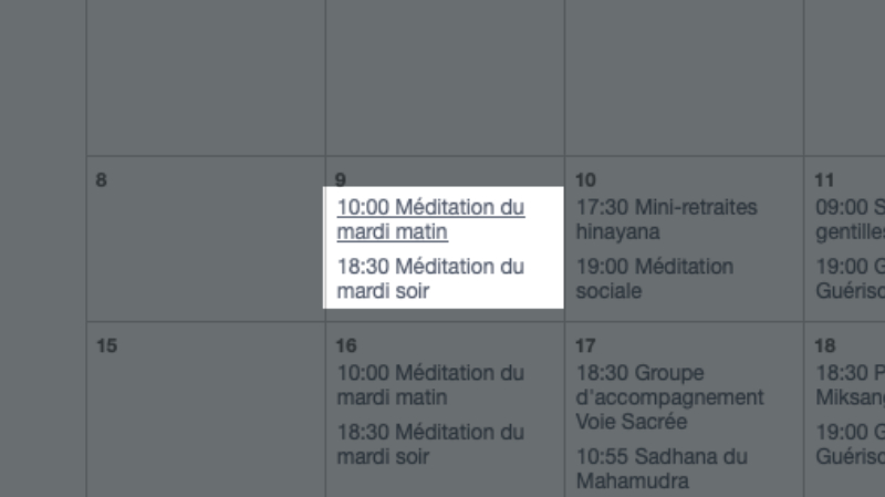  aller par le calendrier